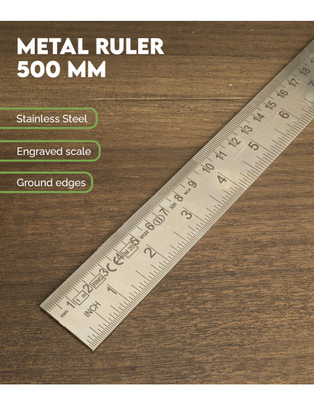 Règle en métal Metrica 500 mm | Maderas Barber