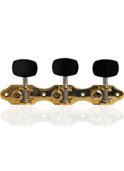 Clavijero Schaller GrandTune Classic Hauser Oro con Palometa Negra y Poste Negro Deluxe