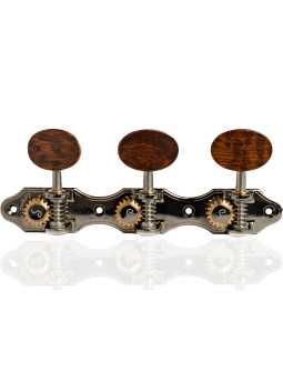 Schaller GrandTune Classic Hauser Ruthenium Machine Head with Snakewood Button and White Post