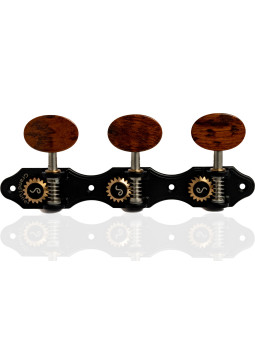 Mécanique Schaller GrandTune Classic Hauser Satin Noir avec Bouton Blanc et Tige Blanc