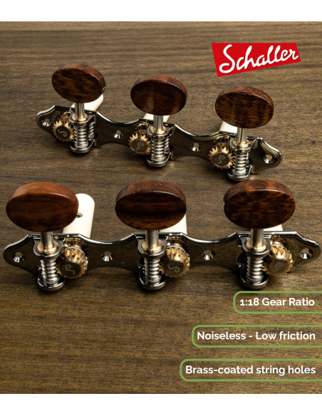 Mechanik Schaller GrandTune Classic Hauser Rutenio con Palometa Snakewood y Poste Blanco | Maderas Barber