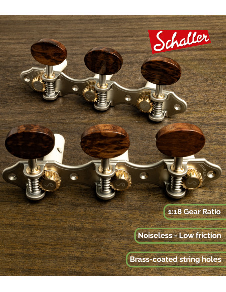 Mechanik Schaller GrandTune Classic Hauser Perla Satinado con Palometa Snakewood y Poste Blanco | Maderas Barber