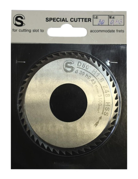 Disco Cortador SINTOMS Ranura Trastes 0,43mm