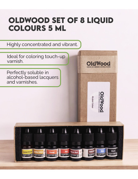 OldWood Set de 8 Couleurs Liquides 5 ml | Maderas Barber