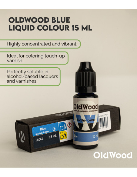 Tinte Concentrado al Alcohol OldWood Azul 15 ml | Maderas Barber