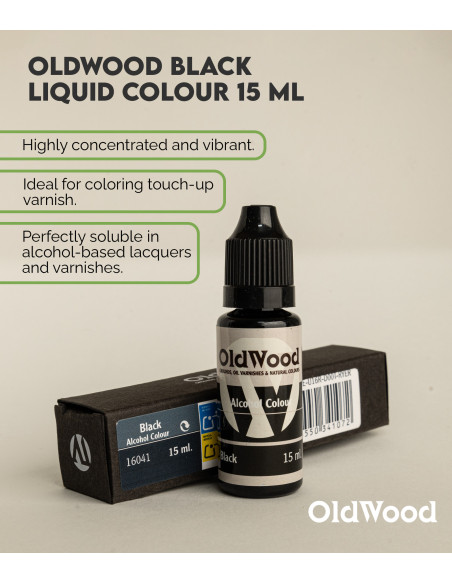 OldWood Black Liquid Colour 15 ml | Maderas Barber