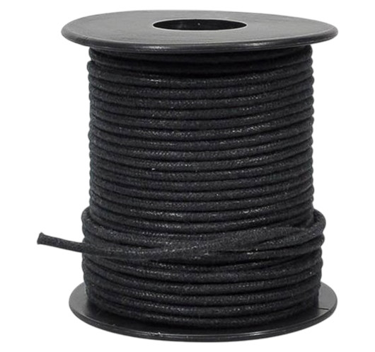 Câble tressé en coton noir ciré de 50 pieds Boston®
