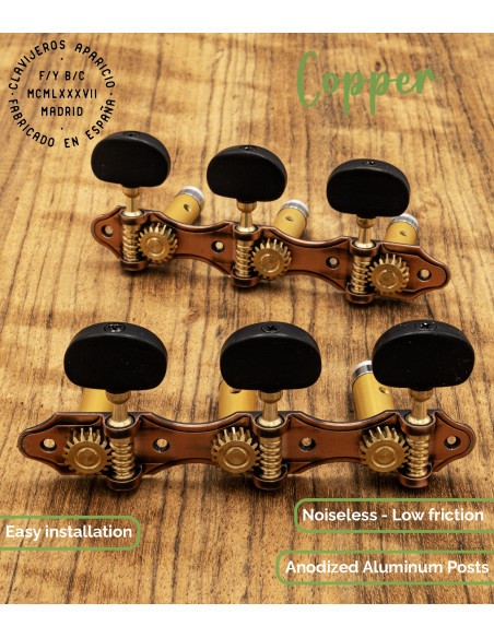 Clavijero Aparicio Guitarra Clásica Modelo Murcia Cobre/Ébano | Maderas Barber