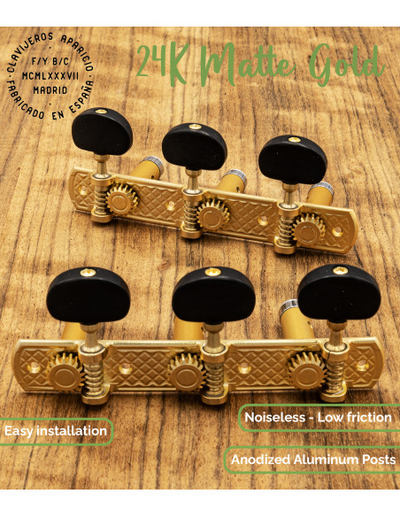 Mechanik Aparicio Konzertgitarre Modelo Toledo Oro Mate 24K/Ébano | Maderas Barber