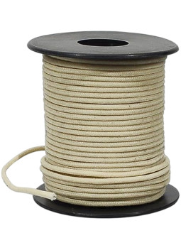 50 feet, white U.S.A. made waxed cotton braided push back wire Boston®