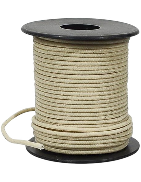 50 feet, white U.S.A. made waxed cotton braided push back wire Boston®