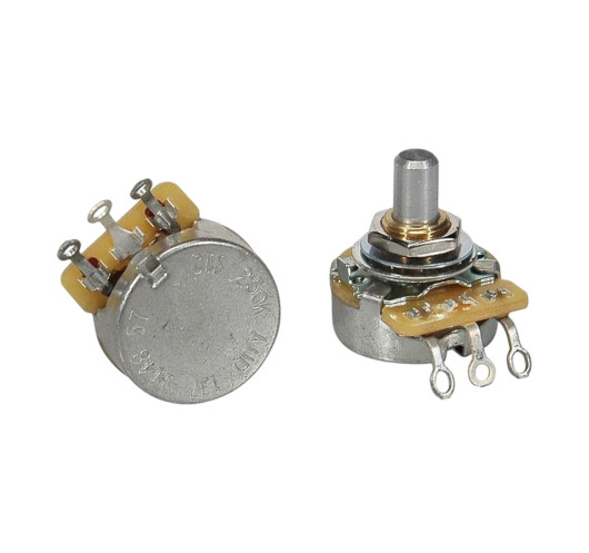 CTS U.S.A. short bushing 250 K audio potentiometer. Solid shaft |