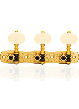 Clavijero Gotoh Guitarra Clásica Latón con Palometa Color Marfil y Poste Blanco 35G1800/2M-SB
