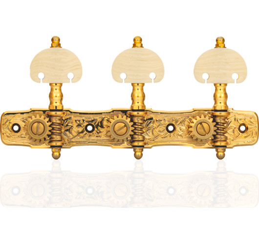Gotoh Mécanique Guitare Classique Or avec Boutons Couleur Ivoire et Tige Aluminum 35AR510C/KM-GG