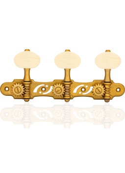 Clavijero Gotoh Guitarra Clásica Oro Mate con Palometa Color Marfil y Poste Aluminio 35AR510S/P-XG