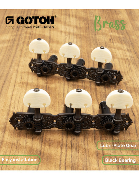 Mechanik Gotoh Konzertgitarre X-Cosmo con Palometa Color Marfil y Poste Aluminio Negro 35ARB510MF/KM-XCK | Maderas Barber