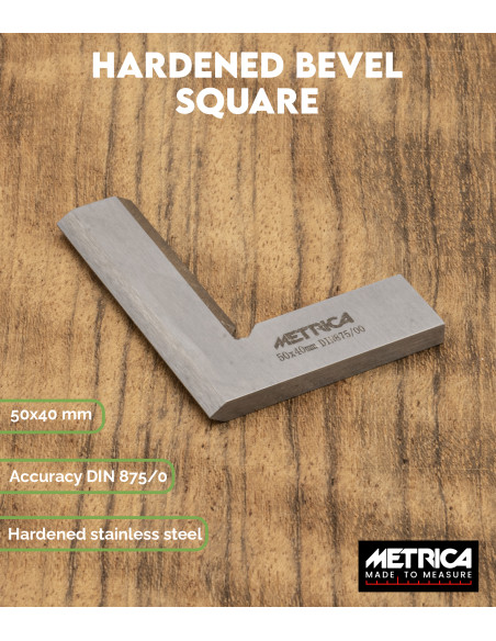 Hardened Bevel Square Metrica | Maderas Barber
