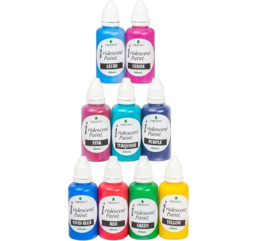 Lot de 9 peintures Irisées Chestnut (30 ml/pot)