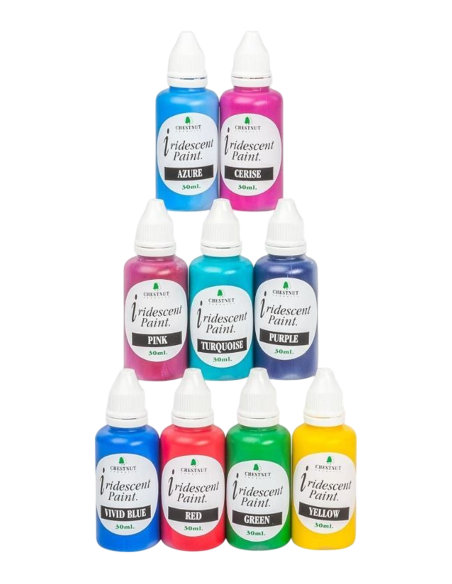 Lot de 9 peintures Irisées Chestnut (30 ml/pot)
