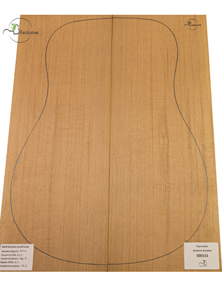 Tavola cedro rosso n. 000153 chitarra acustica MB Exclusive | Maderas Barber