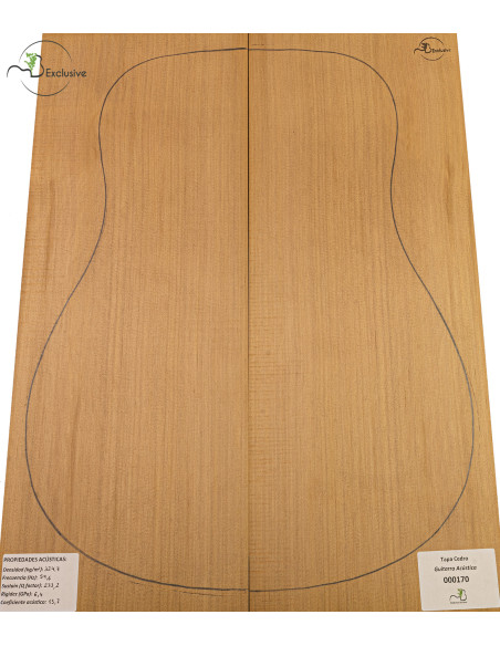 Tavola cedro rosso n. 000170 chitarra acustica MB Exclusive | Maderas Barber