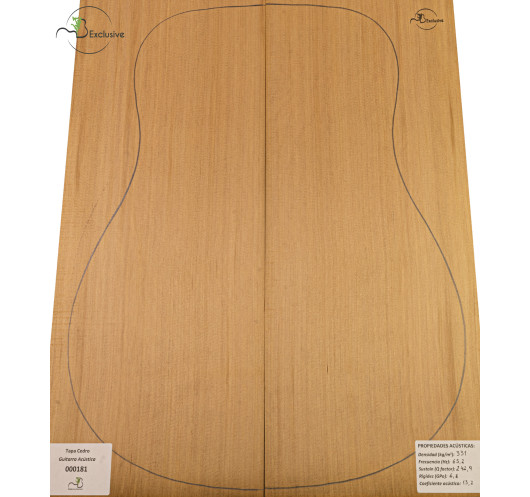 Red Cedar Acoustic Guitar Top MB Exclusive Nº 000181