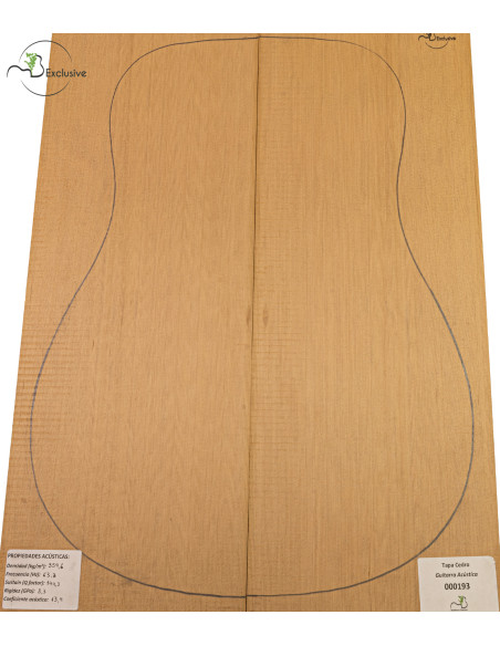 Tavola cedro rosso n. 000193 chitarra acustica MB Exclusive | Maderas Barber