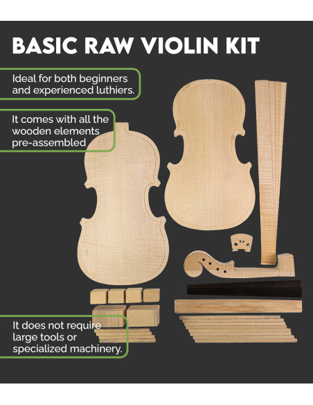 Kit de Violon Basic Raw Set | Maderas Barber