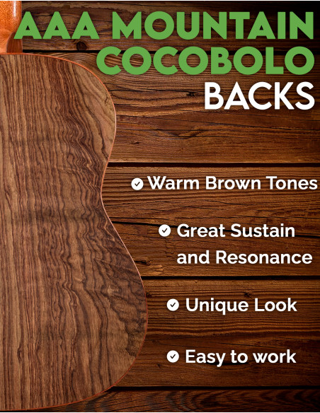 Descripción General Fondos Cocobolo de Montaña Especial Guitarra Clásica | Maderas Barber