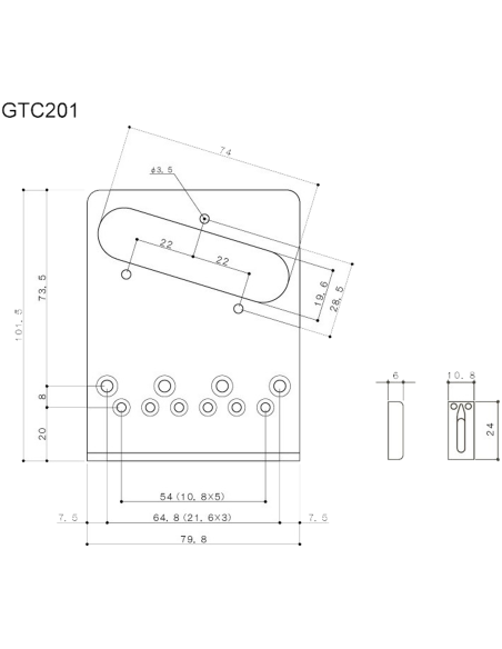 Plano Puente Estilo Tele Gotoh® GTC 201 C
