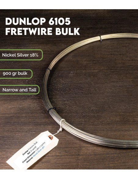 Dunlop 6105 Fretwire Bulk | Maderas Barber | Nickel silver frets guitar