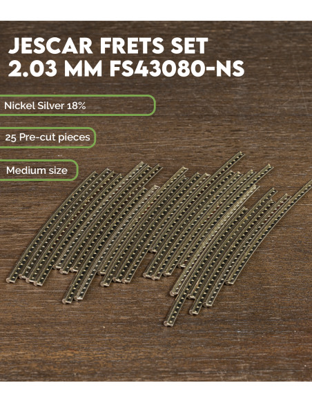 Jeu Frettes Jescar 2.03 mm FS43080-NS | Maderas Barber