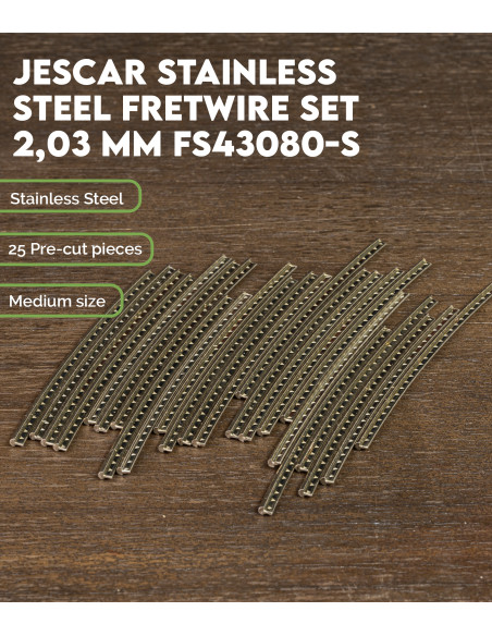 Jescar Stainless Steel frets set 2,03 mm FS43080-S | Maderas Barber