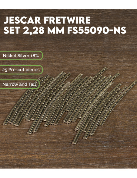 Jeu Frettes Jescar 2.28 mm FS55090-NS| Maderas Barber