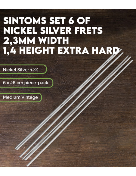SINTOMS Set 6 of Nickel Silver frets 2,3mm width 1,4 height extra hard