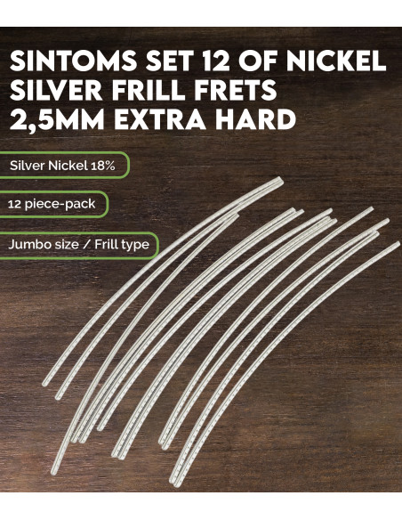 Set de 12 Frettes Frill SINTOMS Maillechort 2,5mm extra dur