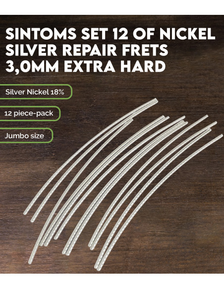 Set de 12 Frettes de réparations SINTOMS Alpaca 3mm extra dur