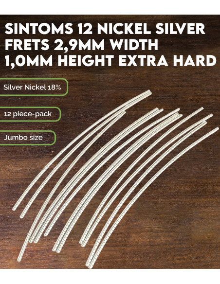 SINTOMS Set 12 of Nickel Silver frets 2,9mm width 1,0 mm height extra hard