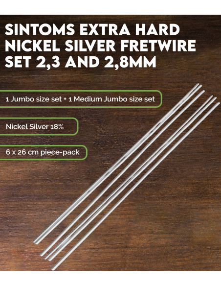 Pack 2 Sets Frettes Alpaca extra dur Sintoms 2,3 y 2,8 mm