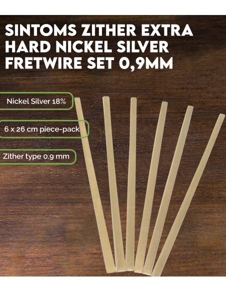 Set de Frettes Alpaca extra dur Zither Sintoms 0,9 mm