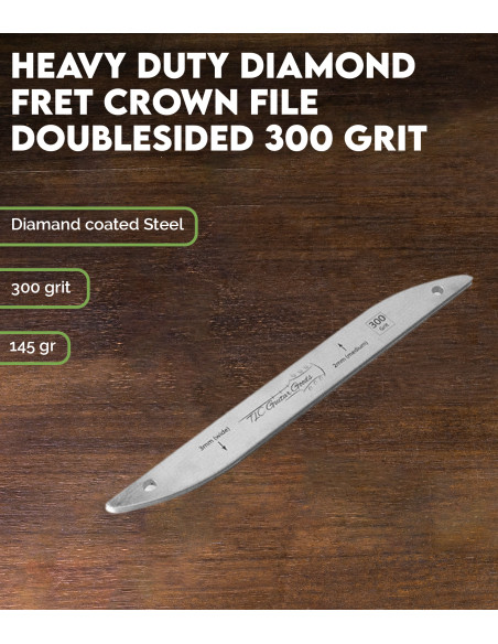 Heavy duty diamond fret crown file doublesided 300 grit | Maderas