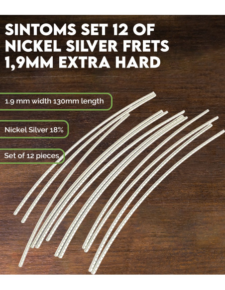 Set de 12 Frettes SINTOMS Maillechort 1,9mm extra dur