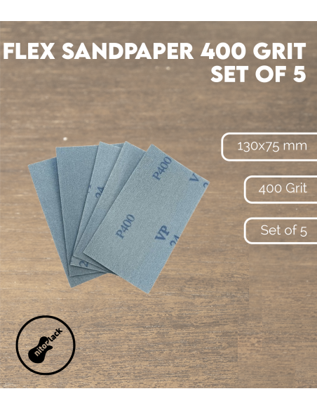 Flex Sandpaper 400 Grit, Set of 5 | Maderas Barber