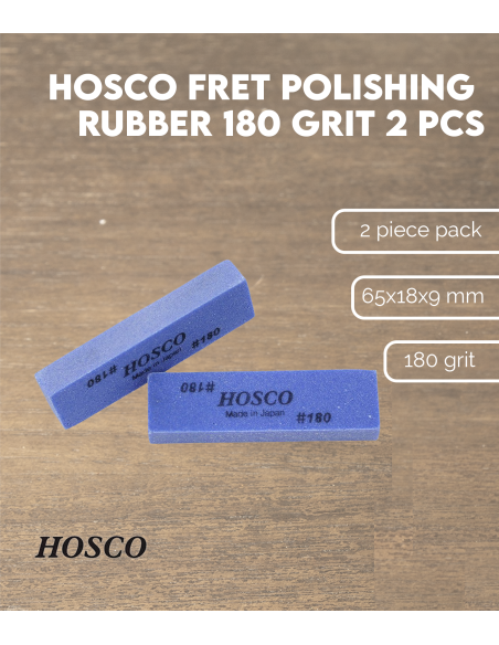 Hosco Fret Polishing Rubber 180 grit, 2 pcs | Maderas Barber