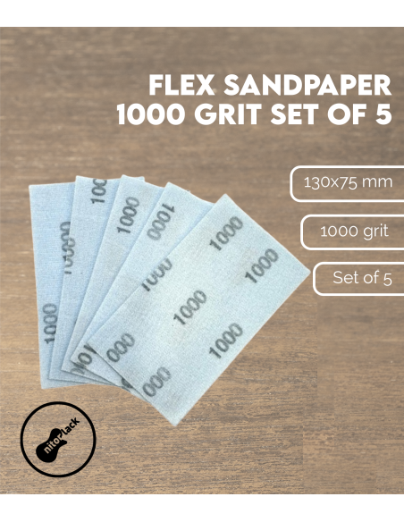 Características Set de 5 Laminas de Lija Flexibles Grano 1000