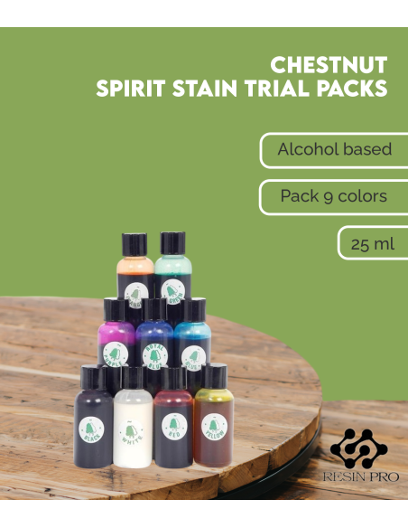 Chestnut Spirit Stain Trial Packs (25ml) | Maderas Barber