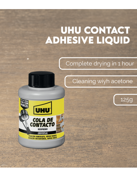 Colle de Contact Néoprène avec pinceau UHU 125 ml | Maderas Barber