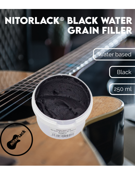 NITORLACK® Black Water Grain Filler (250ml) | Maderas Barber