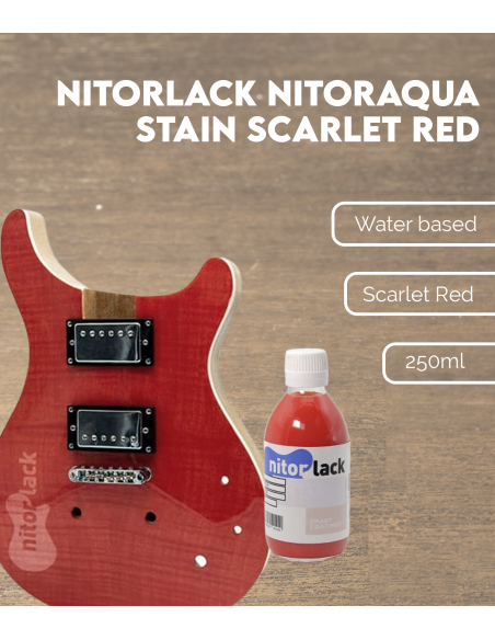 Nitorlack NitorAqua Stain Scarlet Red | Maderas Barber