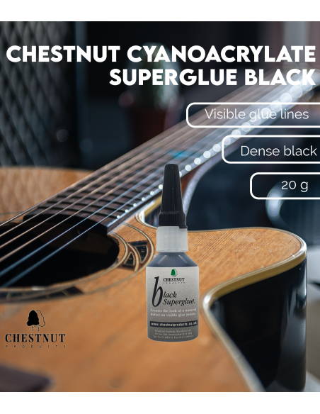 Chestnut Cyanoacrylate SuperGlue Black (20g) | Maderas Barber